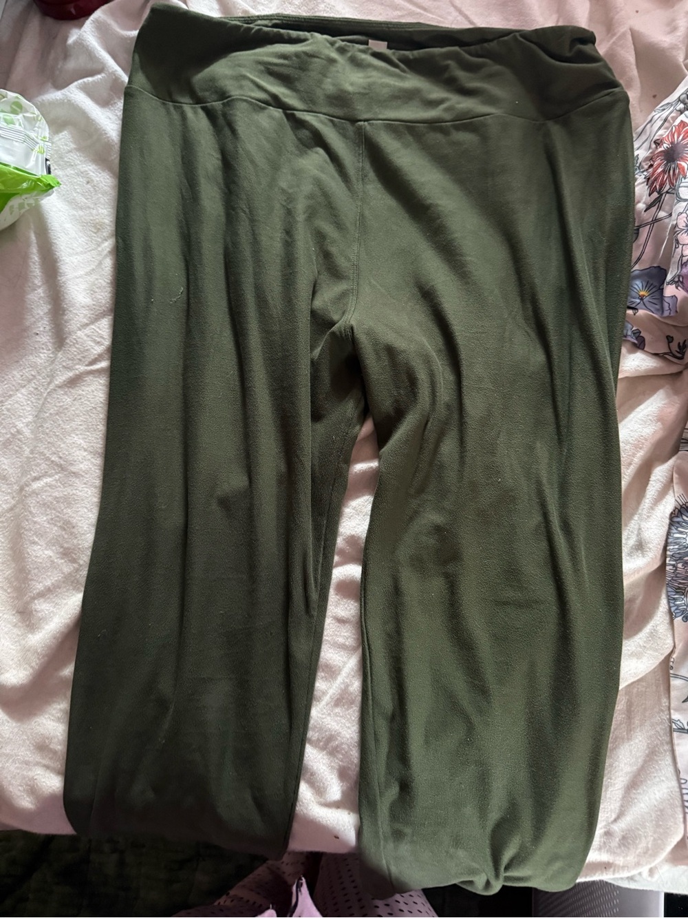 LuLaRoe green khaki army olive stretch leggings soft TC / XL PRELOVED - Picture 2 of 3